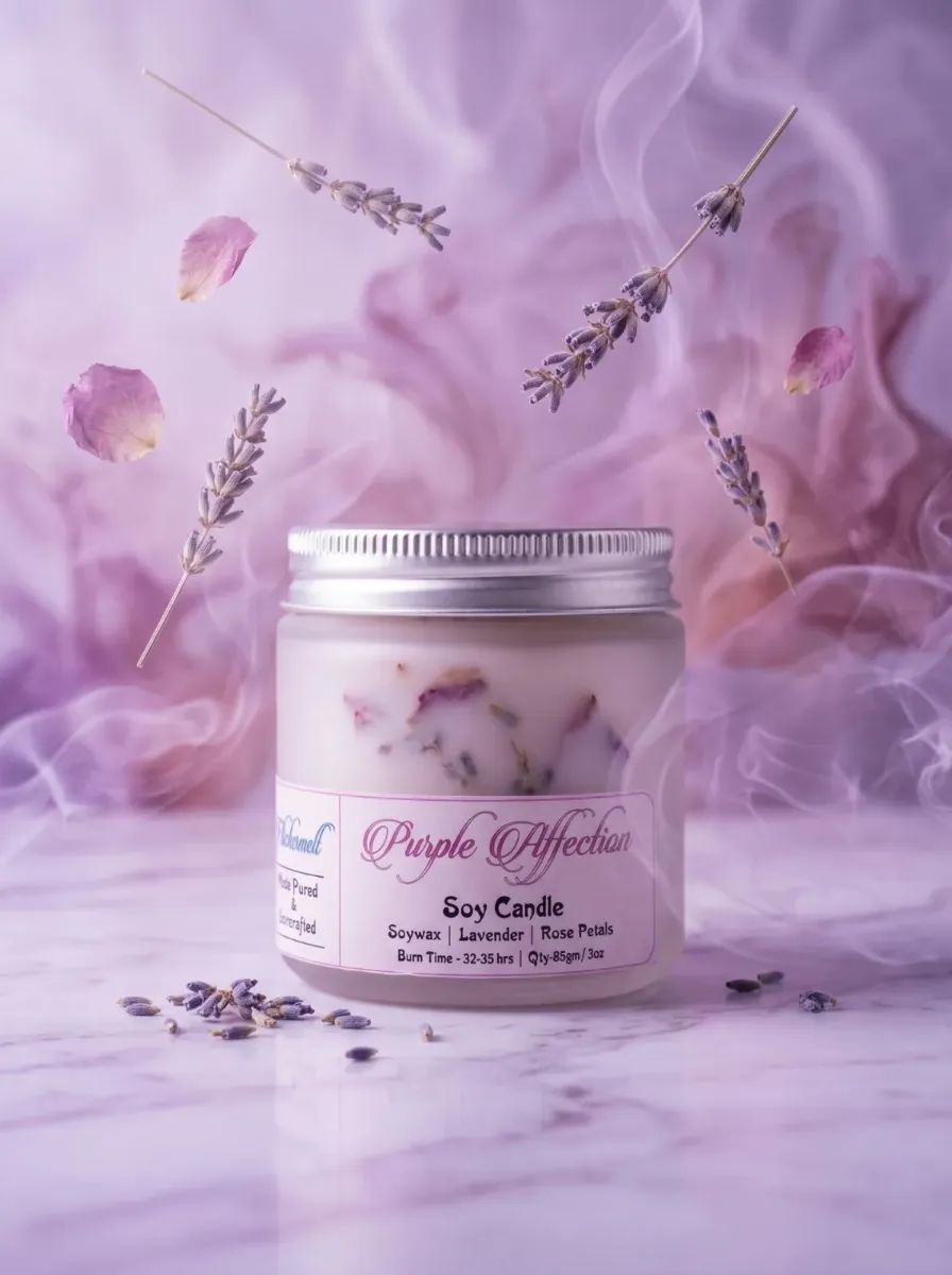 Purple Affection candle artistic concept shot