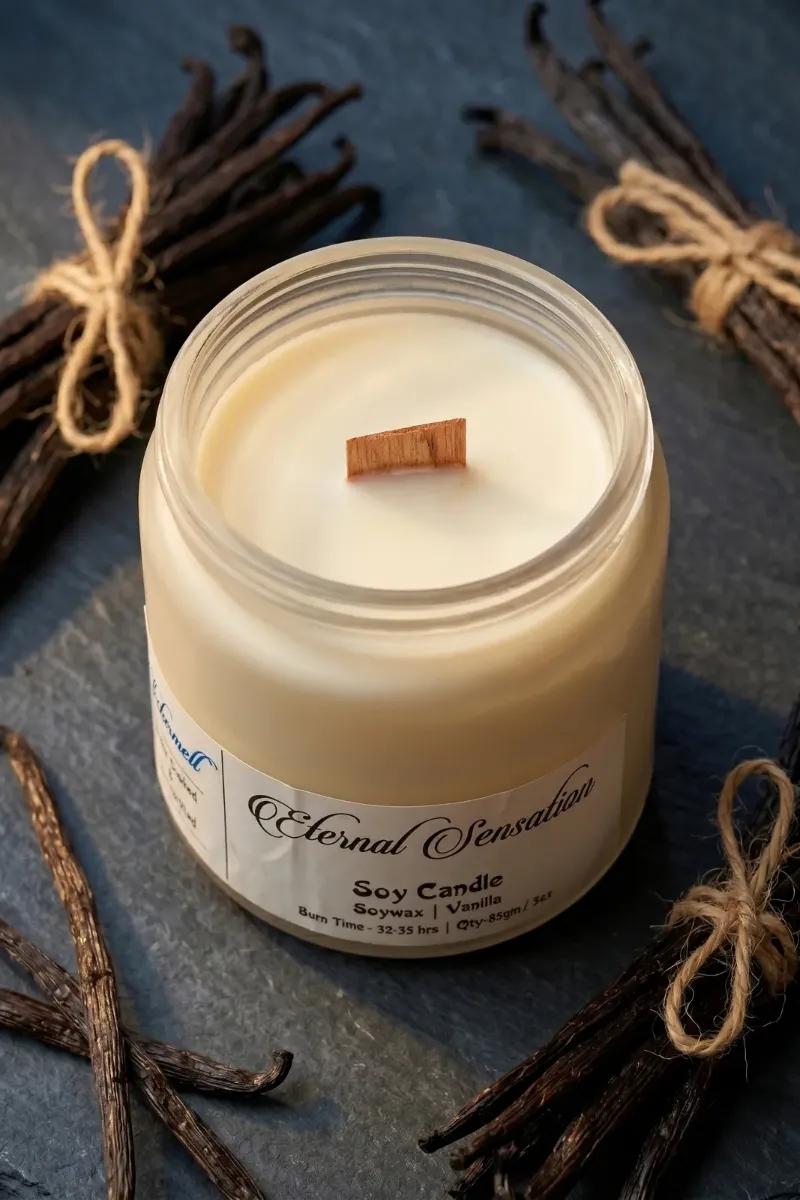 Eternal Sensation, French Vanilla scented candle by Flickermelt