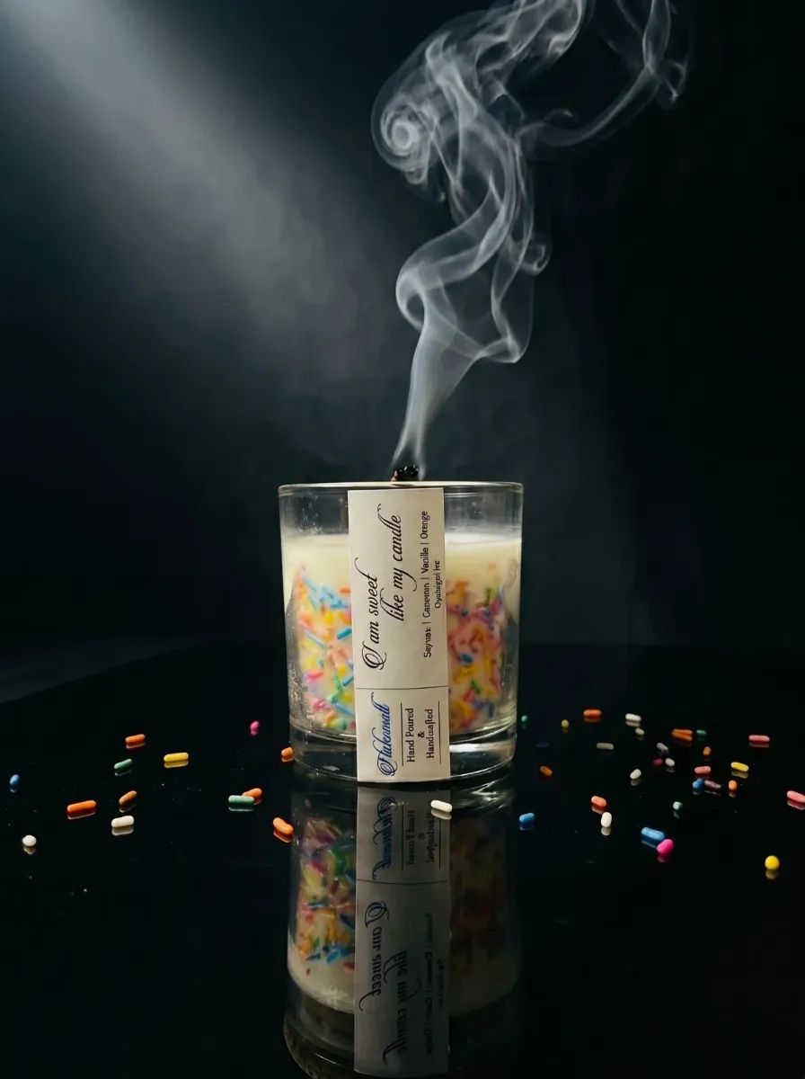 I am Sweet like my Candle, French Vanilla scented candle by Flickermelt