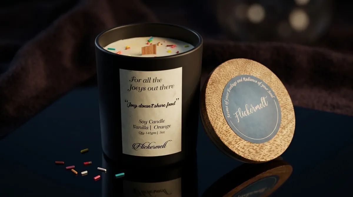 F.R.I.E.N.D.S — For all the Joeys, Vanilla & Orange scented candle by Flickermelt